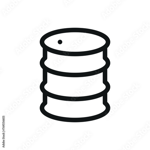 Oil barrel isolated icon, metal barrel vector symbol with editable stroke
