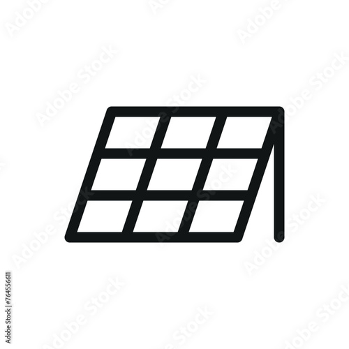 Solar panel isolated icon, solar energy vector symbol with editable stroke