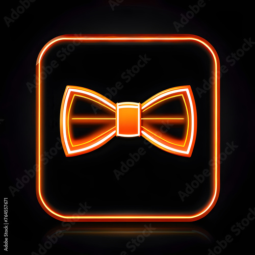 Discovering Vibrant Orange Neon Ribbon Icons: Creative and Captivating Designs(Generative AI)