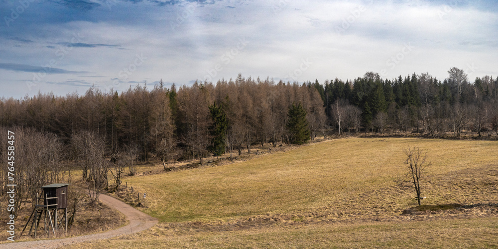 Obraz premium Landschaft im Osterzgebirge bei Geising- Wanderung um die Kohlhaukuppe 6
