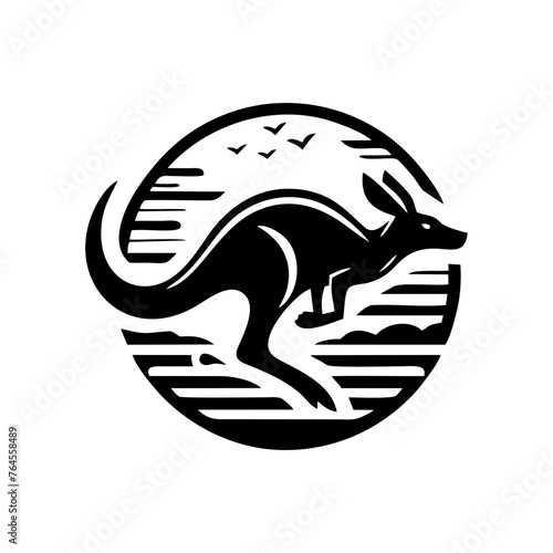 RUNNING KANGAROO LOGO VECTOR. KANGAROO LOGO DESIGN TEMPLATE