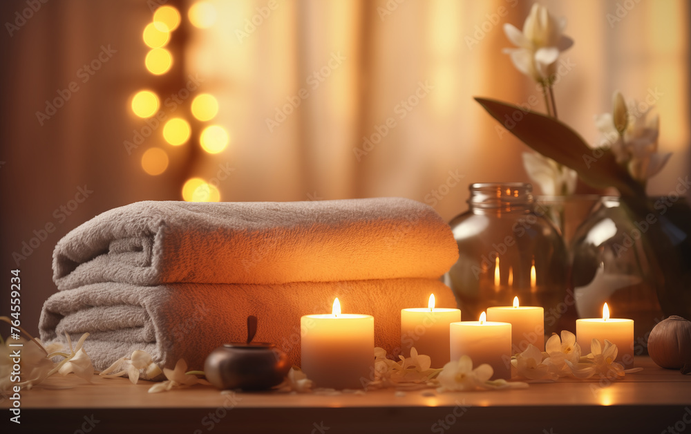 beautiful massage space, blurred background. beautiful massage space, blurred background.