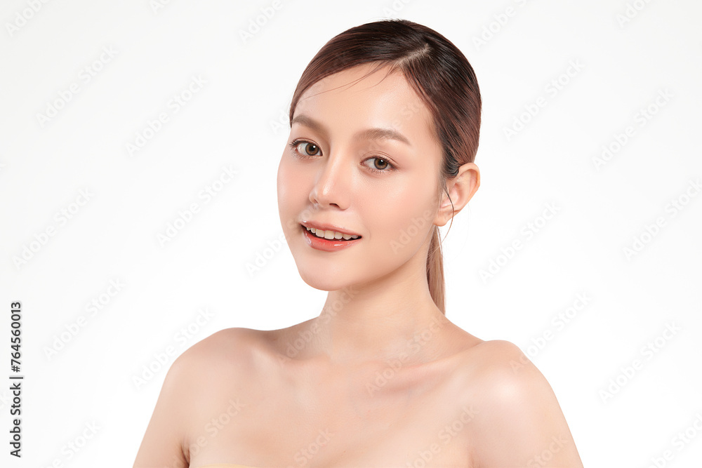 Beautiful young asian woman with clean fresh skin on white background, Face care, Facial treatment, Cosmetology, beauty and spa, Asian women portrait. Beautiful young asian woman with clean fresh skin on white background, Face care, Facial treatment, Cosmetology, beauty and spa, Asian women portrait.
