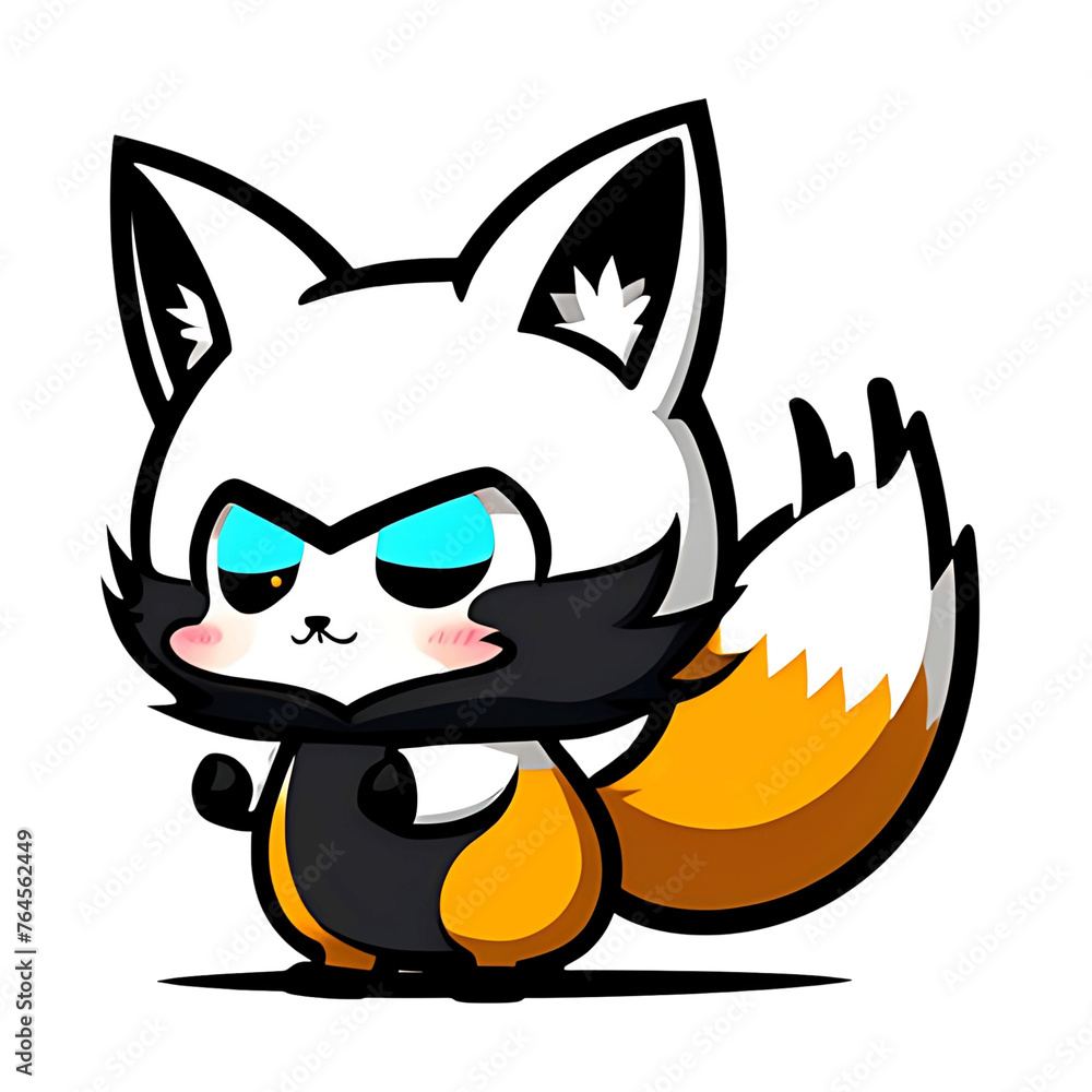 Fototapeta premium Cute Fox. Perfect for sticker, t-shirt or Design template. generative AI.