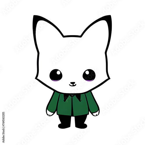 Cute Fox. Perfect for sticker, t-shirt or Design template. generative AI.