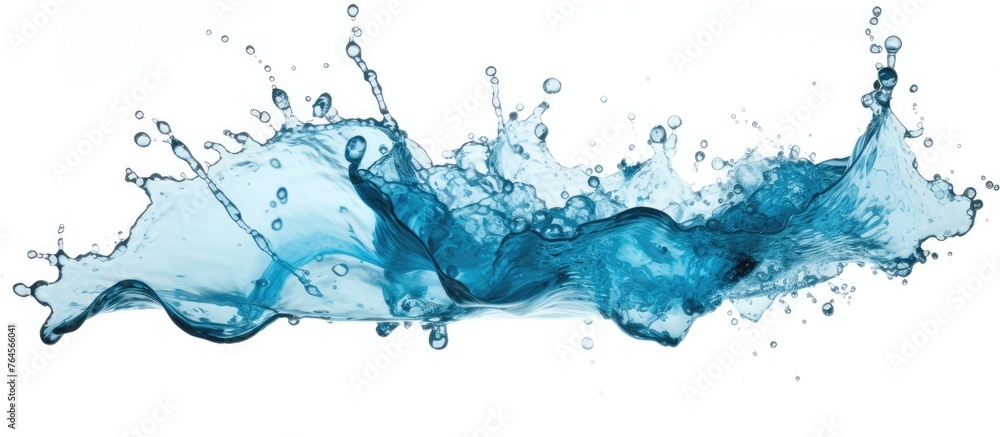 Obraz premium A single, bold splash of water captured mid-air on a clean and bright white background
