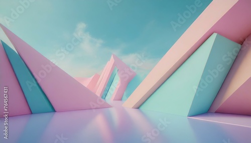 Abstract background with triangles in 3d