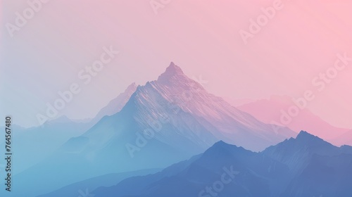Wallpaper Mural minimalist background of a single mountain against a stunning gradient sky, copy and text space, 16:9 Torontodigital.ca