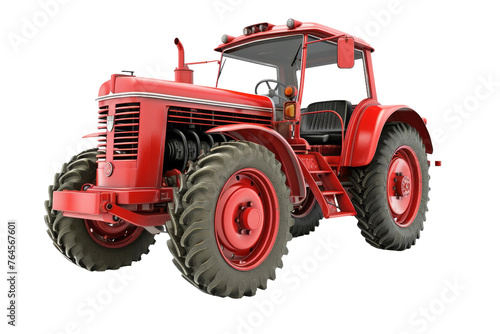 Red Tractor on transparent background 