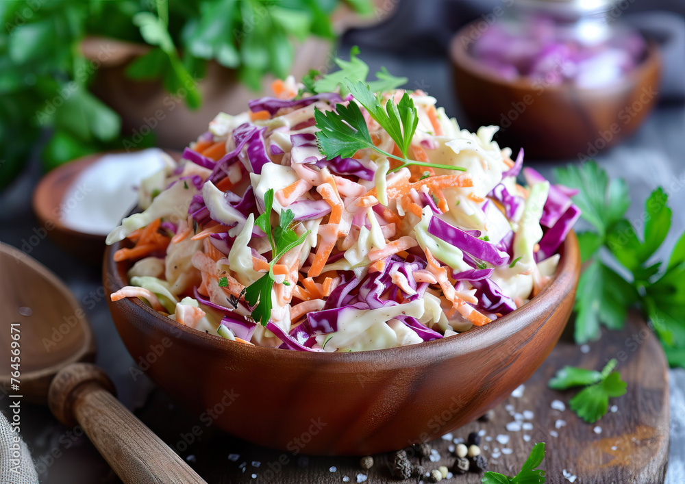 A Bowl of Coleslaw, close-up angle view, ultra realistic food photography A Bowl of Coleslaw, close-up angle view, ultra realistic food photography