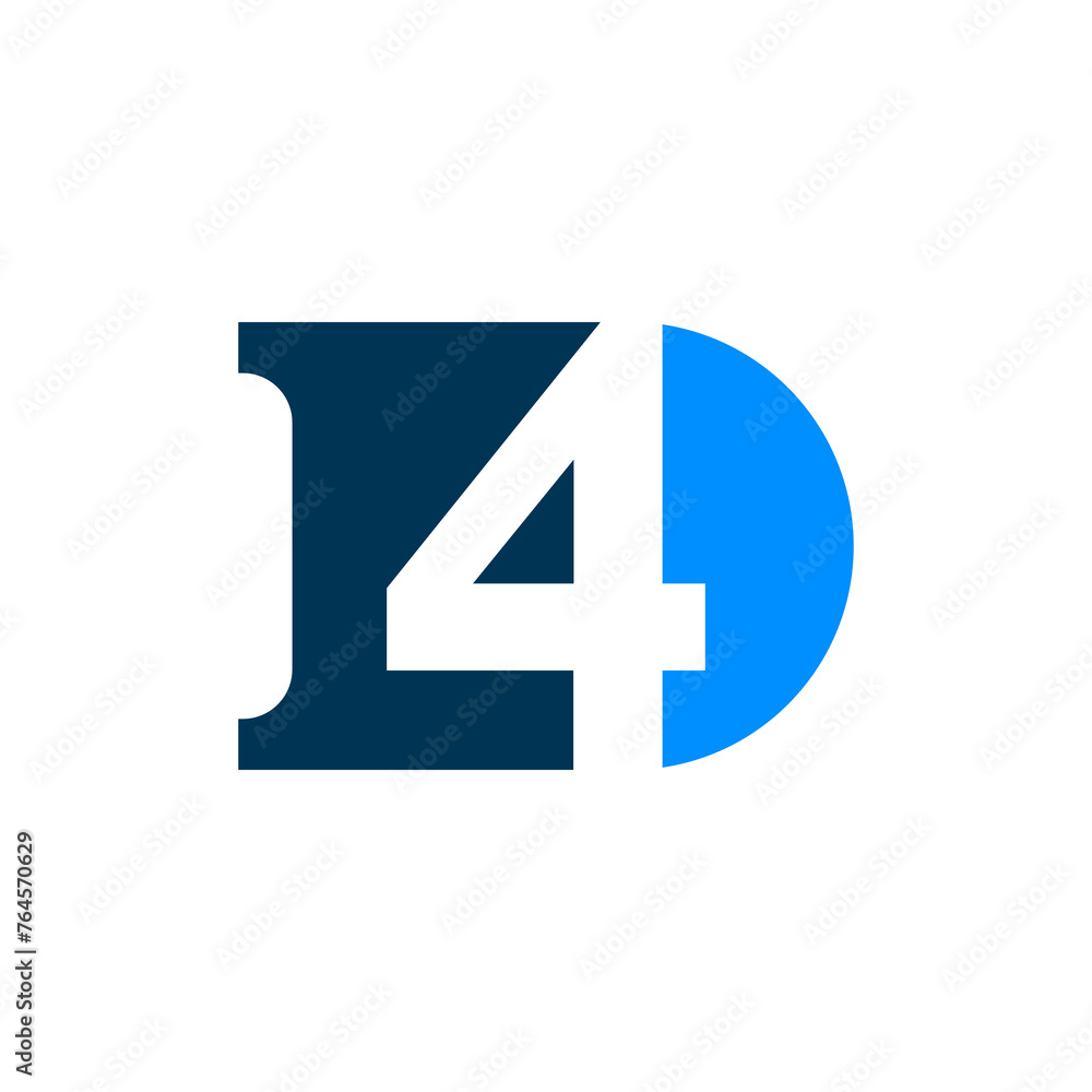 the logo consists of the number 4 and letter D abstract motive. Fill and elegant. the logo consists of the number 4 and letter D abstract motive. Fill and elegant.