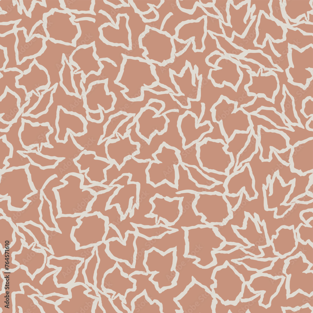 Obraz premium Vector leaf drawing illustration seamless repeat pattern digital artwork