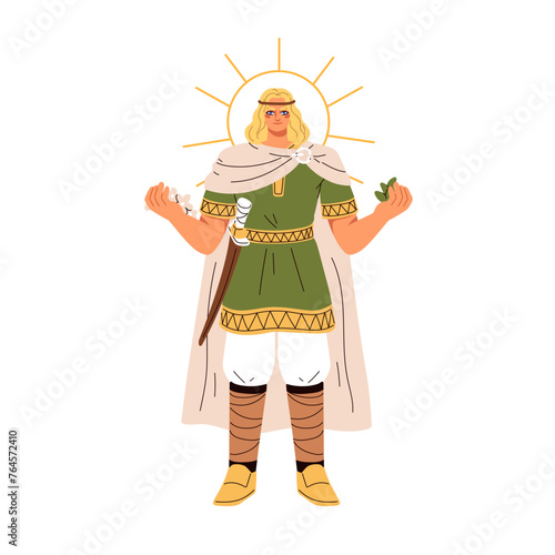 Baldr god of light and peace. Ancient old Nordic and Germanic deity. Norse Ba...