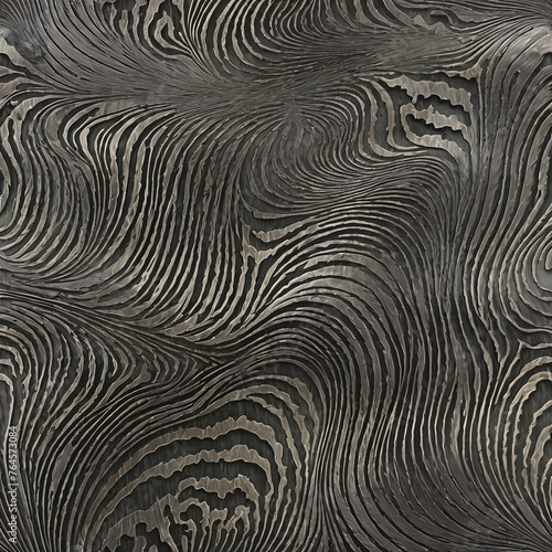 Black and white Damascus damask steel texture knife material pattern used for background and wallpaper. Black and white pattern for damask steel and alloy
