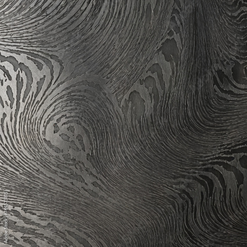 Black and white Damascus damask steel texture knife material pattern used for background and wallpaper. Black and white pattern for damask steel and alloy