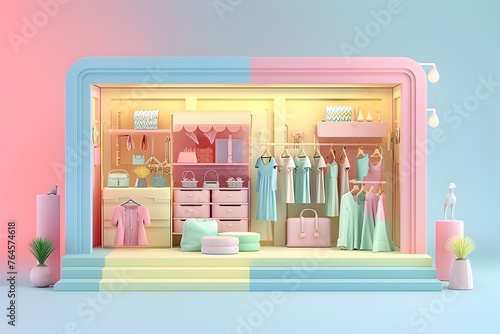 Meticulously Organized Pastel-Toned Closet Showcasing Fashion and Beauty Essentials