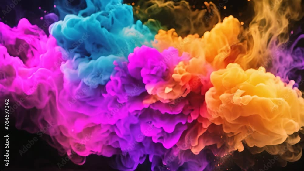 Colorful ink in water on a black background. Abstract background, Abstract colorful powder explosion against a black background, Colored cloud, Colorful dust explosion, AI Generated Colorful ink in water on a black background. Abstract background, Abstract colorful powder explosion against a black background, Colored cloud, Colorful dust explosion, AI Generated