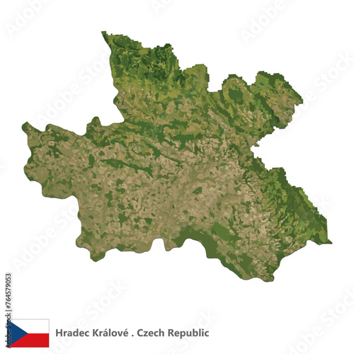 Hradec Králové, Region of the Czech Republic Topographic Map (EPS)