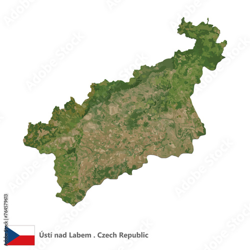 Ústí nad Labem, Region of the Czech Republic Topographic Map (EPS) photo