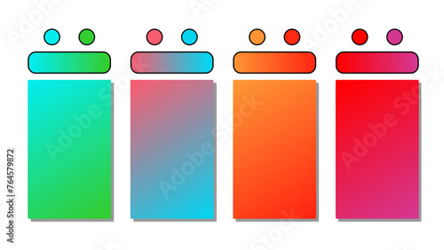 Set of vector gradient background. Cover set design with  blue, green, orange, red, pink color. Beautiful abstract gradient for covers, wallpapers, branding, business cards. Vector illustration