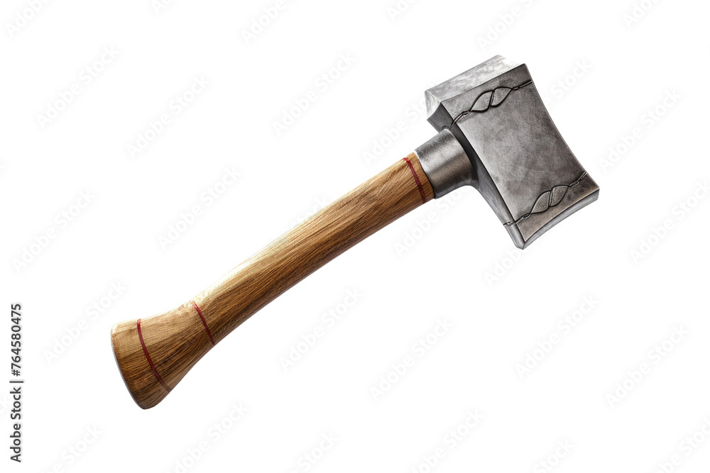 Hammering Harmony: A Wooden-Handled Hammer on a Blank Canvas. On White or PNG Transparent Background..