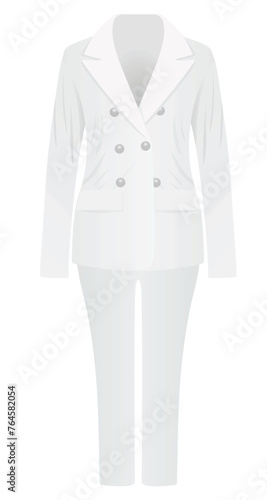White woman suit and trousers. vector illustration