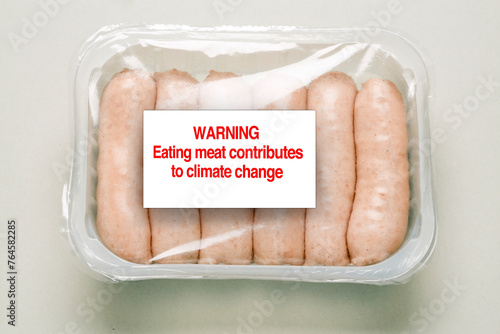 Impact of eating meat on environment, composite image
