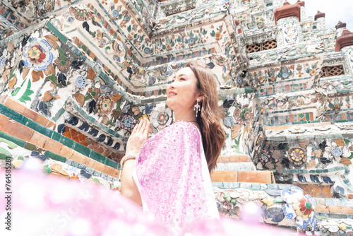 young woman dressed in traditional Thai.Thai national costume © tonjung