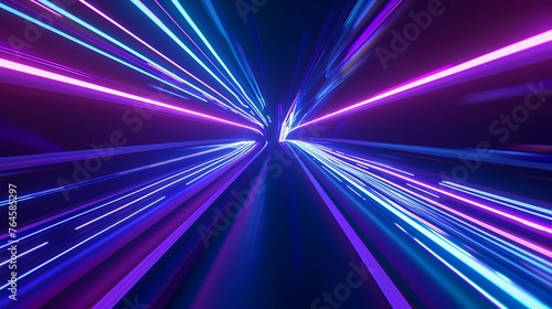 Futuristic abstract background with speed motion in the tunnel. 3d rendering