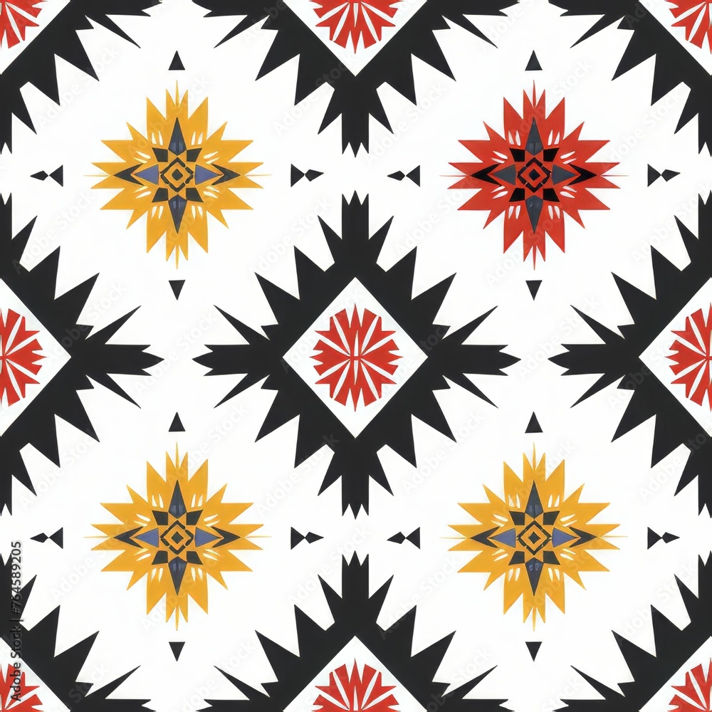 Seamless Navajo tribal pattern on white background. Seamless Navajo tribal pattern on white background.