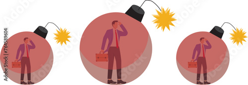 White collar people in modern life are faced with poor mental state, anxiety, panic, tension, depression, fatigue, compromise and other mental health problems, businessmen helplessly trapped inside th