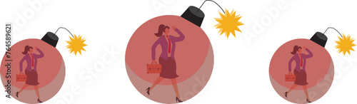 White collar people in modern life are faced with poor mental state, anxiety, panic, tension, depression, fatigue, compromise and other mental health problems, businessmen helplessly trapped inside th