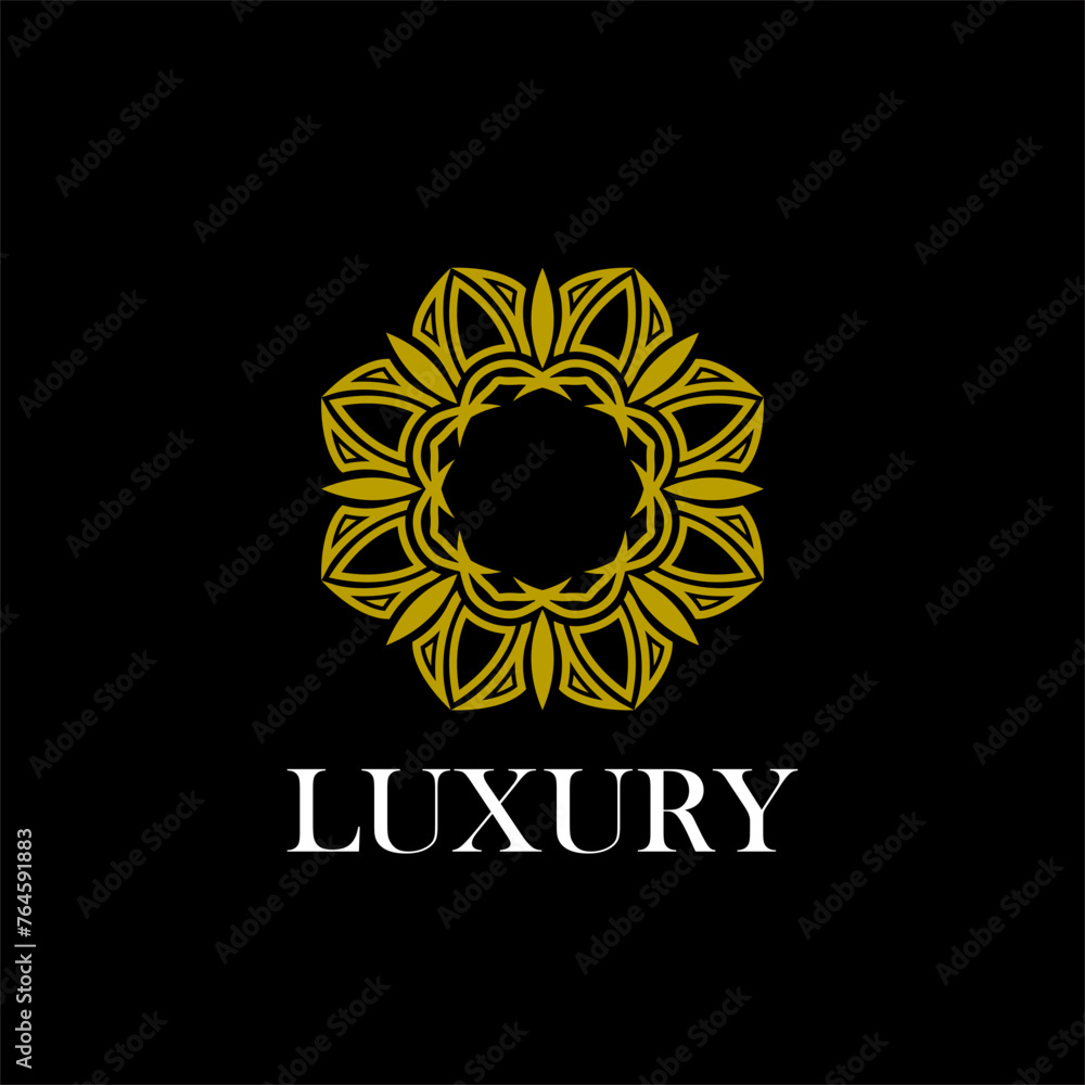 Fototapeta premium luxury ornamental mandala design background in gold color