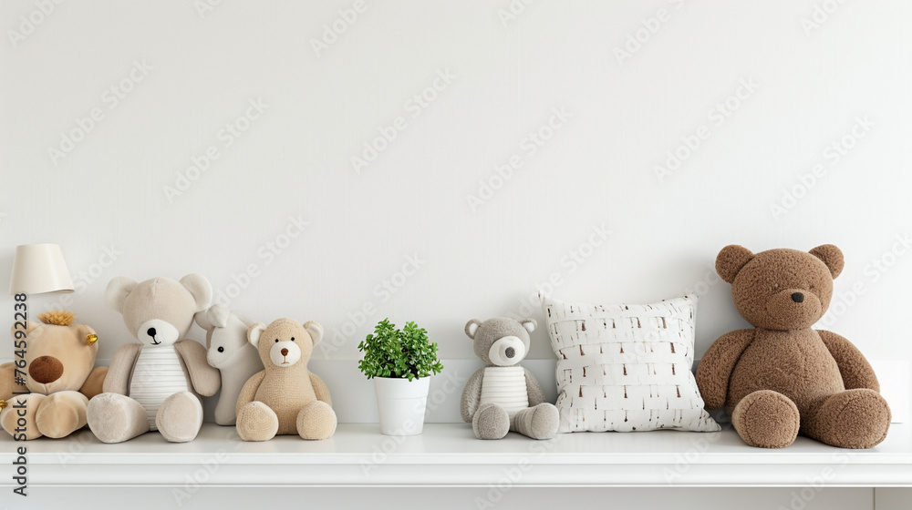 A whimsical nursery filled with cuddly teddy bears scattered across the floor, each one patiently waiting to be hugged by its young owner, creating a scene of playful innocence and joy. A whimsical nursery filled with cuddly teddy bears scattered across the floor, each one patiently waiting to be hugged by its young owner, creating a scene of playful innocence and joy.