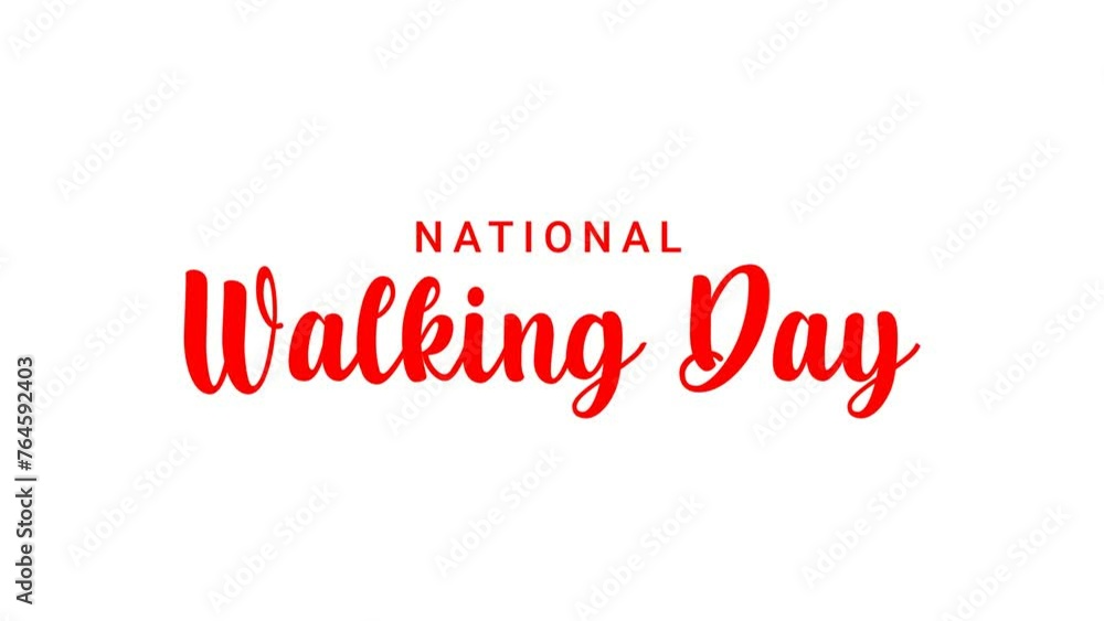 National Walking Day animation text. First Wednesday of April. Holiday concept animated National Walking Day animation text. First Wednesday of April. Holiday concept animated