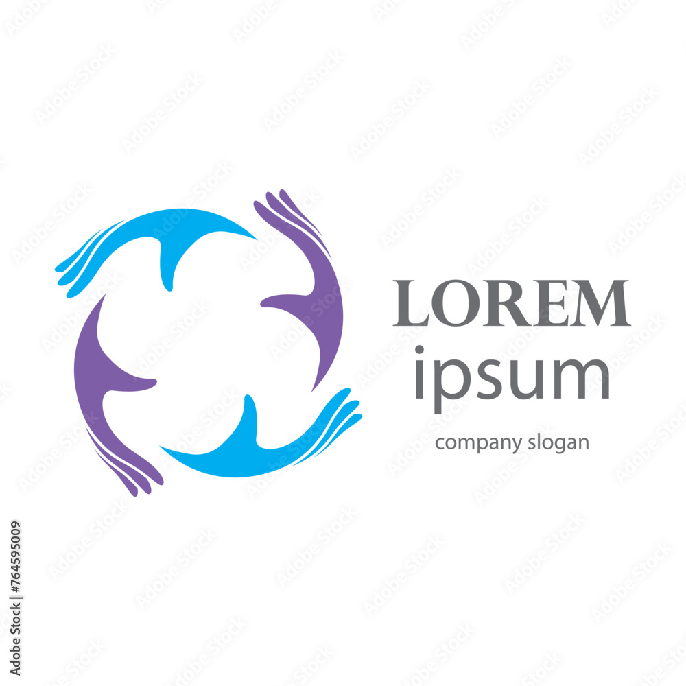 rotating successful people community logo design rotating successful people community logo design