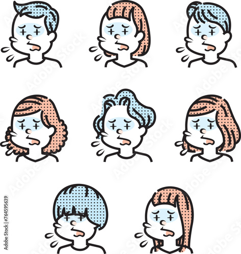 咳をしている人のイラスト