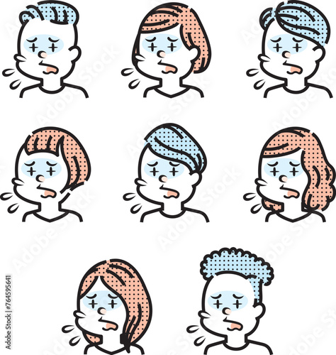 咳をしている人のイラスト