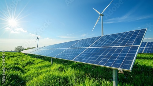 Solar energy and wind turbines