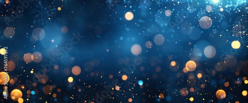 Bokeh Lights Dark Blue Holiday Background  HD  Background Wallpaper  Desktop Wallpaper