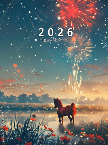 Happy new year 2026 poster