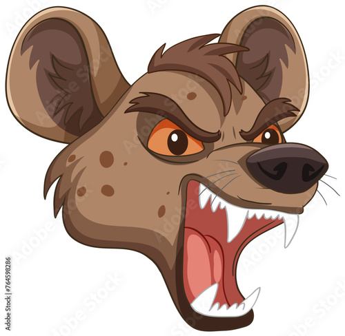 Vector graphic of an angry hyena face