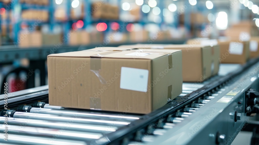 Packaging and handling of goods, showcasing the operations and scheduling of inventory Packaging and handling of goods, showcasing the operations and scheduling of inventory
