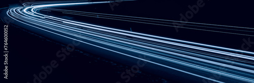 blue car lights at night. long exposure © Krzysztof Bubel
