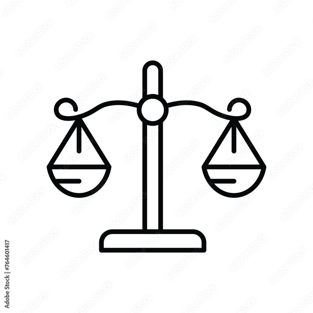 Scale icon line design template isolated Scale icon line design template isolated
