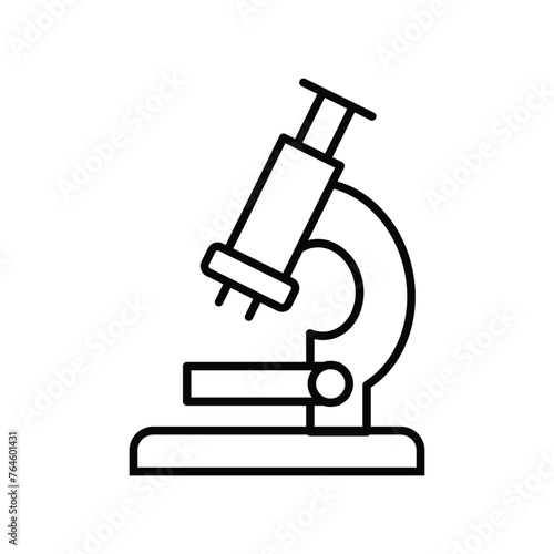 Microscope icon line design template isolated