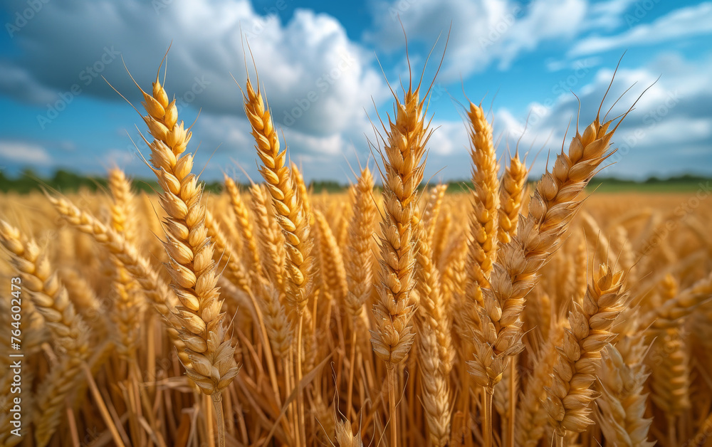 Wheat field at the sunset. The enlarged mature wheat is golden in color Wheat field at the sunset. The enlarged mature wheat is golden in color