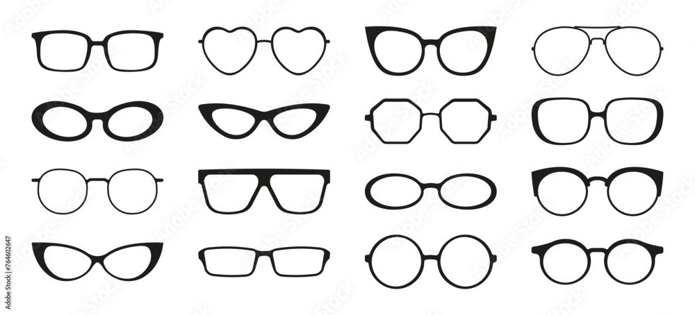 Set of different eyeglasses frames. - obrazy, fototapety, plakaty 
