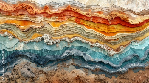  Cross-section of the Earth's crust with mineral deposits