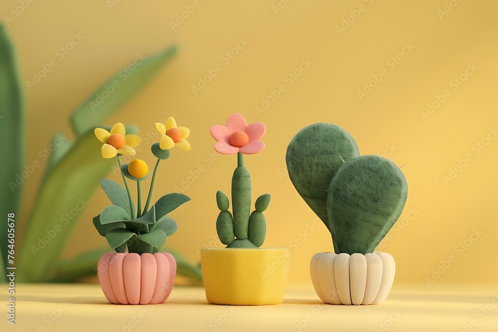 Felt Doll Cactus Flower Pot